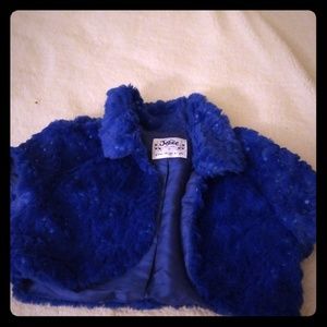 Girls blue crop short sleeve jacket